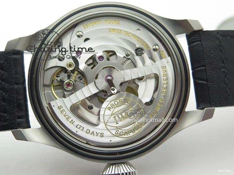 MIROTIME 0318 TimelessDesign Big Pilot Real PR IW500906 ZF 1:1 Best Edition Silver Dial On Black Leather Strap A 7285